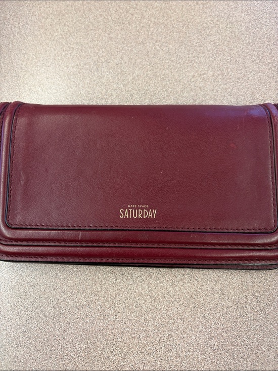 kate spade Handbags - Kate Spade Saturday Burgundy Leather Wallet Clutch GUC approx 7.5x5x.7